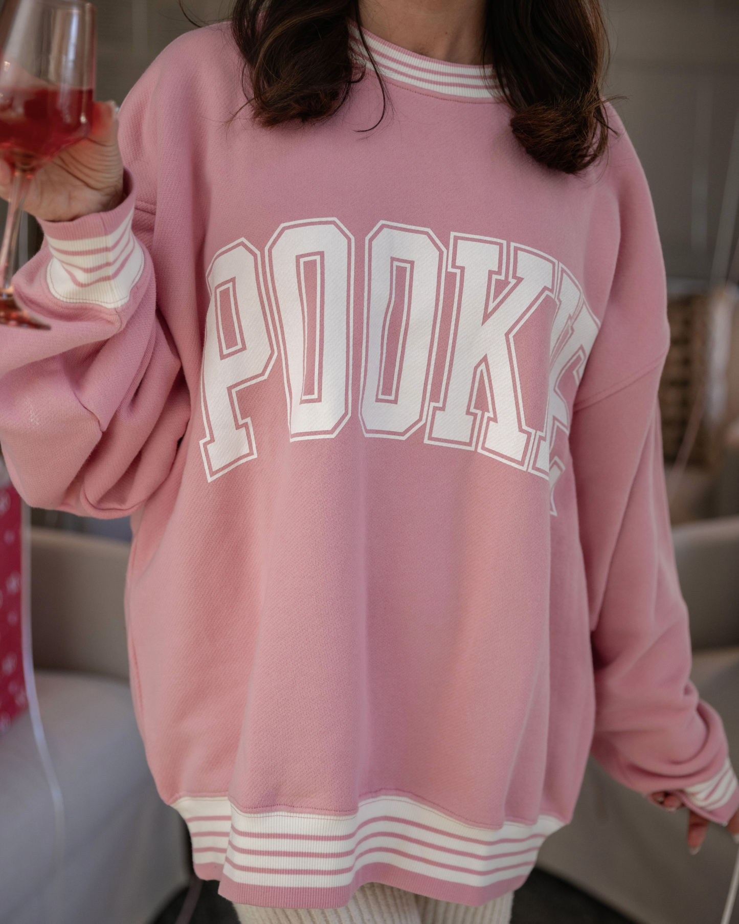 Pink Pookie Varsity Crewneck