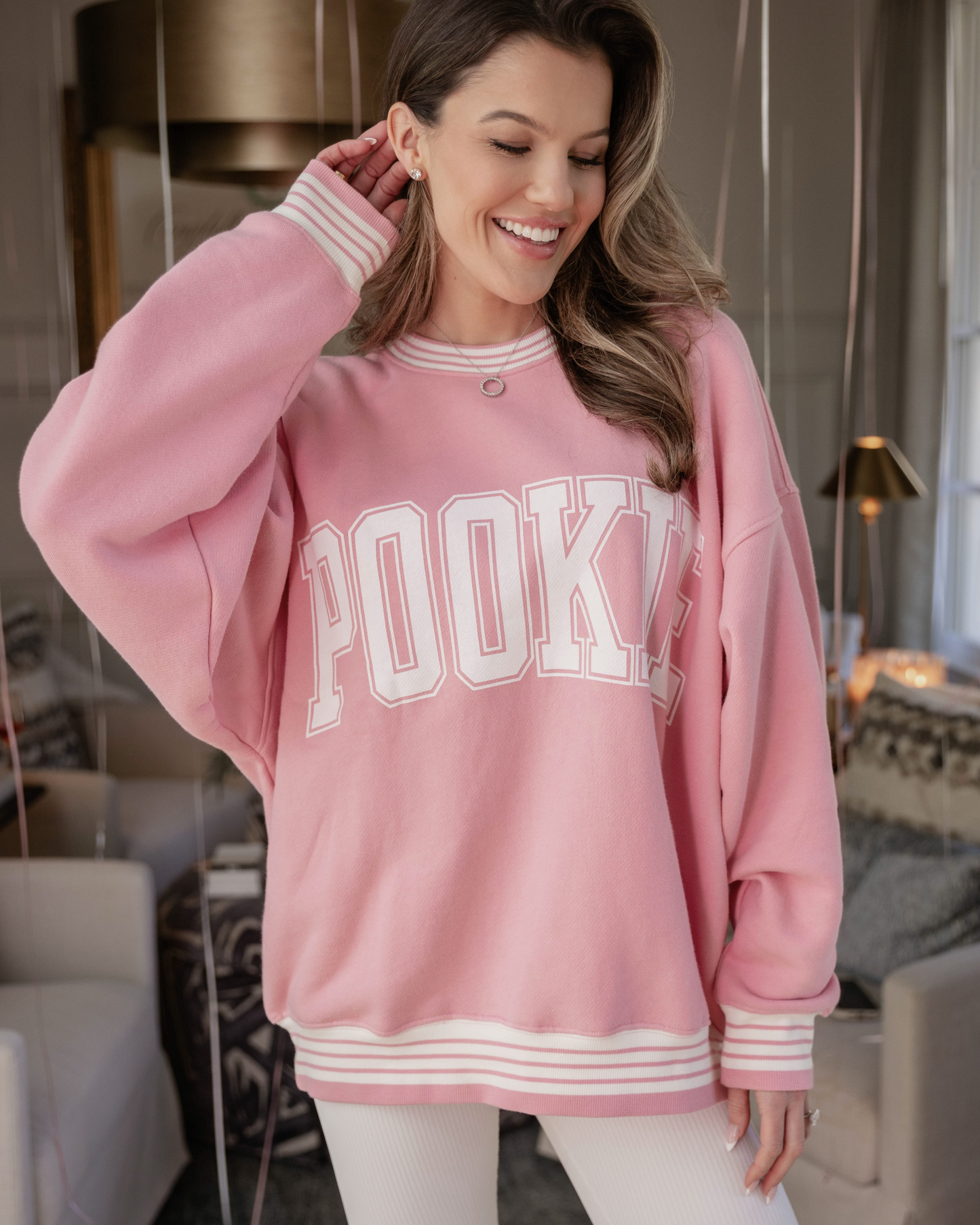 Pink Pookie Varsity Crewneck