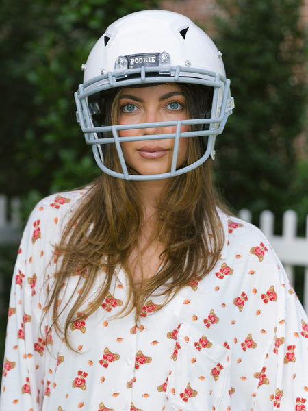 blonde in a football helmet Teddy PJs – Quintessential Love 6/0 Hook Foster's Home for Imaginary Color:Green Gill With a variety of