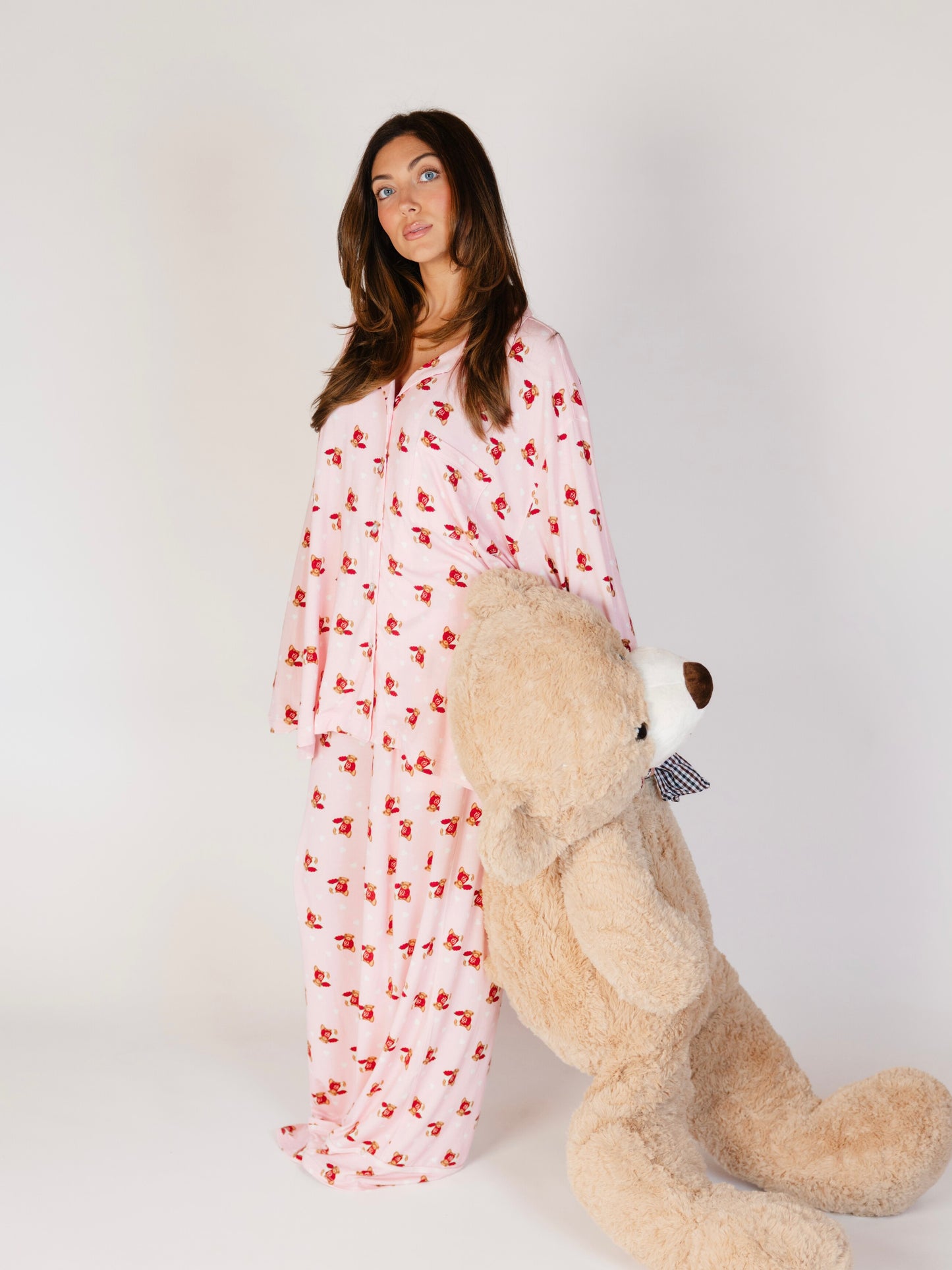 Pink Teddy Rose PJs