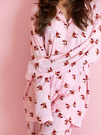 Pink Teddy Rose PJs